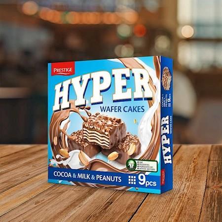 Prestige Hyper Wafer Cakes Kakao Milch Erdnüsse 167g