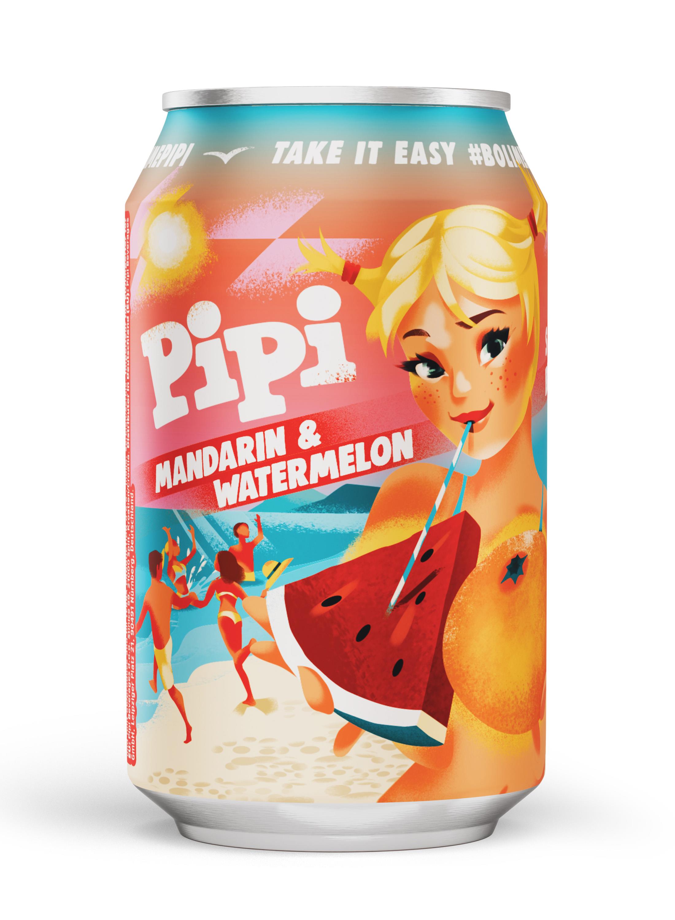 PIPI Erfrischungsgetrank Mandarine-Wassermelone Dose 330ml PIPI Erfrischungsgetrank Mandarine-Wassermelone Dose 330ml