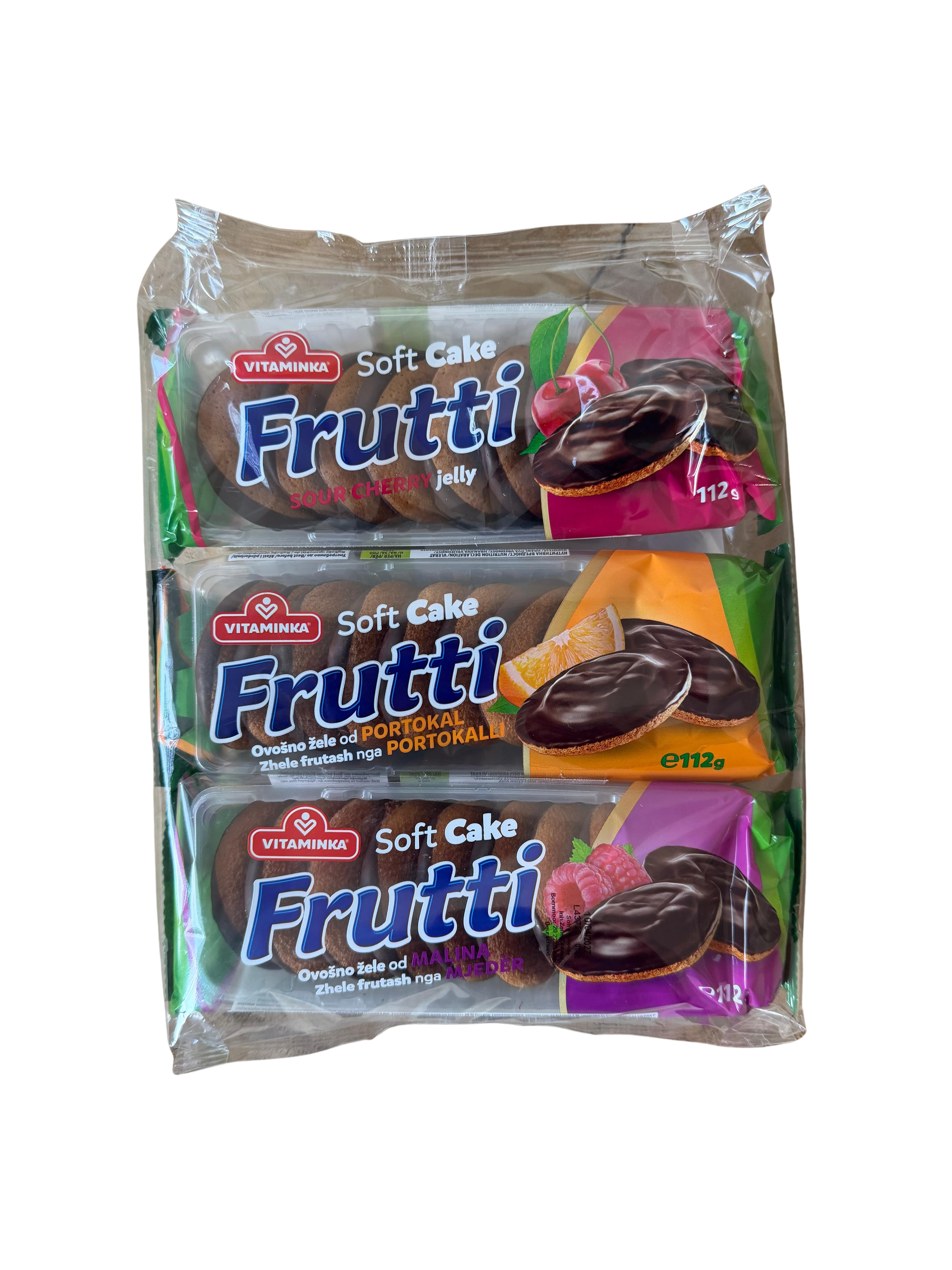 Frutti Vitaminka Softcake Mix Orange Himbeere Kirsche Füllung 3*112g = 336g