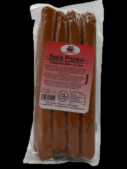 Sosis Prizreni Geflügelwürstchen mit Käse 800g